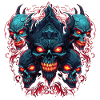 Abstract Devil Satan Skeleton Demons