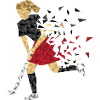 Female hockey player black red
