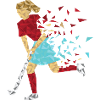 Hockey player red turquoise