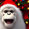 Christmas monkey with santa hat