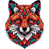 Fuchs mit Mandalas geschmückt