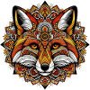 Fuchs mit Mandalas geschmückt