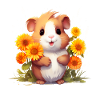 Meerschweinchen mit Blumen