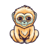 Cute Anime Style Gibbon Kawaii