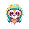 Söt Anime Stil Gibbon Kawaii