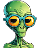 alien mit sonnenbrille