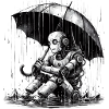 robot in rain
