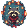 Racoon with Xmas Elements Racoons