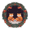 Red Panda Christmas Motif