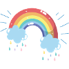 Pastel Rainbow Raincloud Arc