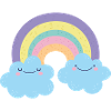 Bunter Regenbogen-Wolken-Charme