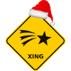 "Christmas star" with Santa hat