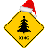 "Christmas tree" with Santa hat