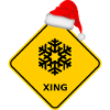 "snowflakes" with Santa hat