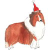 Shetland Sheepdog Sticker christmas