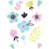 Pastel Floral Doodles on Black