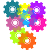 Zahnrad, Zahnräder, Räder, bunt