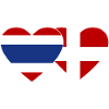 Thailand Danmark flag hjerte