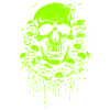 Green slimy funny skulls abound