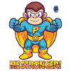 I'm stronger! Cartoon Superhero Monkey