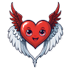 Red Heart with Wings
