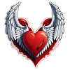 Red Heart with Wings