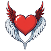 Red Heart with Wings
