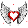 Red Heart with Wings