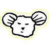Cool, sleepy mouse face icon