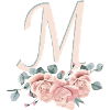 Buchstabe M mit Blumen