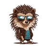 Cool hedgehog with sunglasses