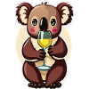 Niedlicher Koala mit Weinglas