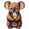 Koala Bär mit Weinglas