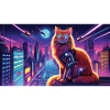 Cyberpunk style cat