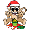 Monkey with Christmas hat
