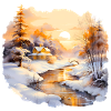 Aquarell Winterlandschaft
