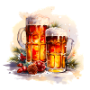 Aquarell Bier im Schnee