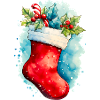 Chaussettes de Noël aquarelle