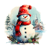 Aquarell Schneemann