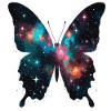 Butterfly silhouette with galaxy inclusion