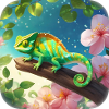 Chameleon with Blossoms Flowers