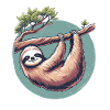 Relaxed sloth serenity at tree