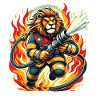 Lion, Firefighter, Firefighter, Flames, Hero