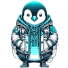Cool Synthwave Cyberpunk penguin Lover Gift
