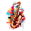 Jazz Fusion: Abstract Saxophone Tee