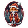 Cooler Fuchs mit Weihnachtsmütze
