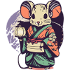Mouse in kimono