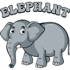Elefant Arc Karikatur auf Schwarz