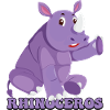 Purple Rhino Cartoon Charm