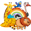 Regenbogen Dschungel Pals Illustration